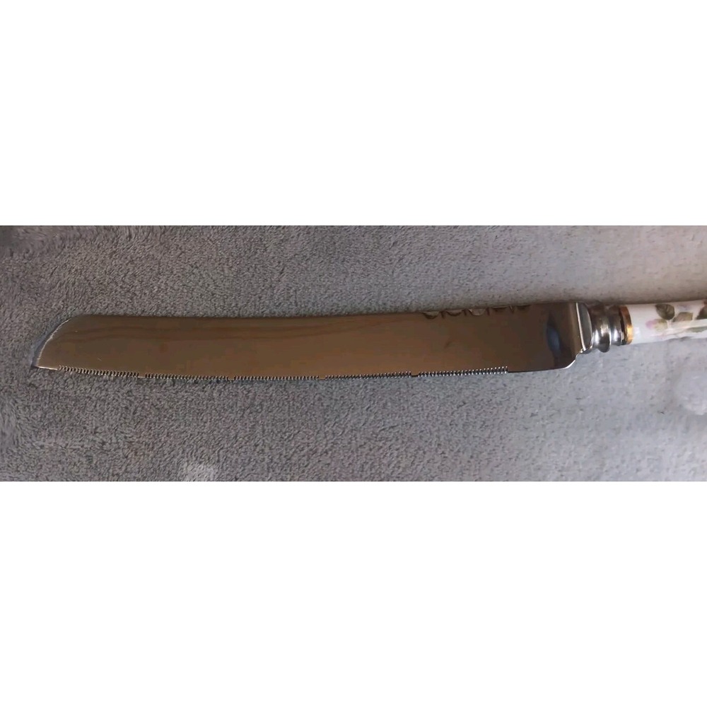 A.E. Lewis & Co‎ Floraine Sheffield England Decorative Cake Knife Rose Bud READ - Picture 2 of 10